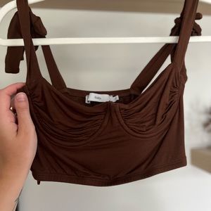 Adika Brown Crop Top